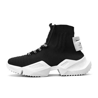 Brand Logo Custom Men Fashion Casual Sneakers Knitted Plus Large Size US 13 Lightweight High Top Sports Running Shoes for Man