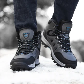 Men's Climbing Mountain Hiking Boots Outdoor Waterproof Women Cotton Plus Size Couple in Stock High-top Hiking Shoes
